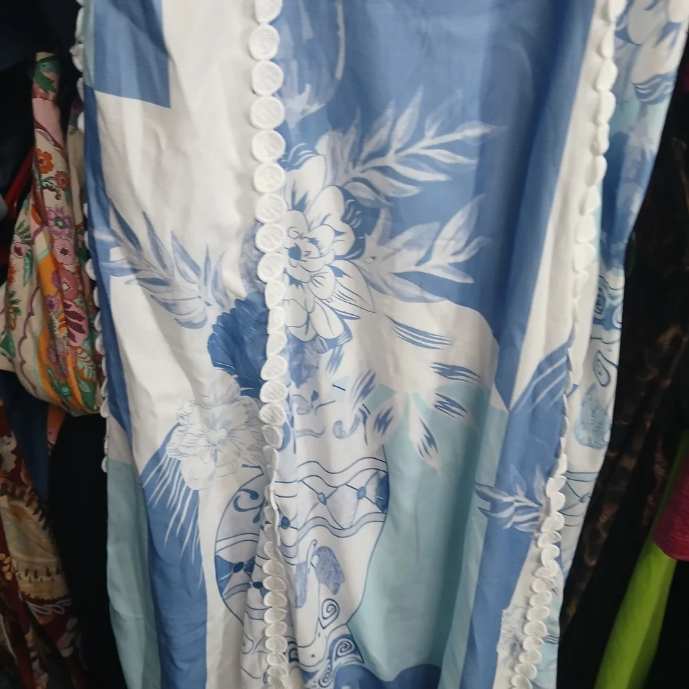 Commense Blue and White Floral Maxi Dress - Picture 3 of 3